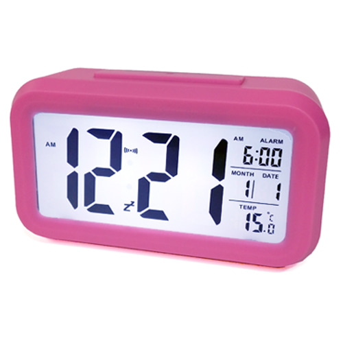 스마트 온도계 알람시계 - 핑크